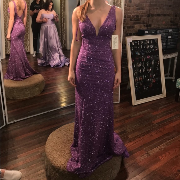 Purple Jovani Prom dress Size 0 - Picture 2 of 2